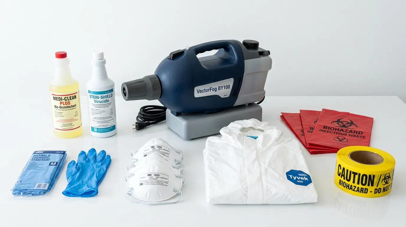 Professional biohazard remediation crew working in Denver